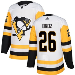 Youth Pittsburgh Penguins Tristan Broz Adidas Authentic Away Jersey - White