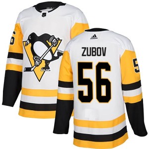 Youth Pittsburgh Penguins Sergei Zubov Adidas Authentic Away Jersey - White