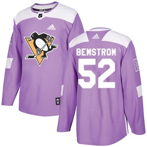 Men's Pittsburgh Penguins Emil Bemstrom Adidas Authentic Fights Cancer Practice Jersey - Purple