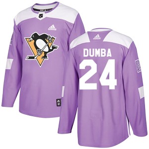 Men's Pittsburgh Penguins Matt Dumba Adidas Authentic Fights Cancer Practice Jersey - Purple
