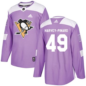 Men's Pittsburgh Penguins Rafael Harvey-Pinard Adidas Authentic Fights Cancer Practice Jersey - Purple
