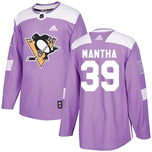 Men's Pittsburgh Penguins Anthony Mantha Adidas Authentic Fights Cancer Practice Jersey - Purple