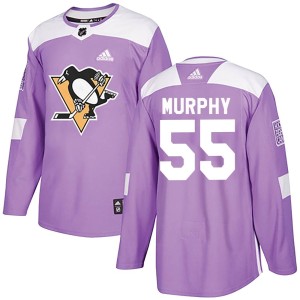 Men's Pittsburgh Penguins Larry Murphy Adidas Authentic Fights Cancer Practice Jersey - Purple