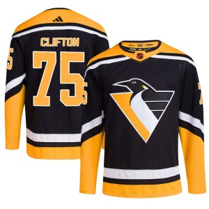 Youth Pittsburgh Penguins Connor Clifton Adidas Authentic Reverse Retro 2.0 Jersey - Black