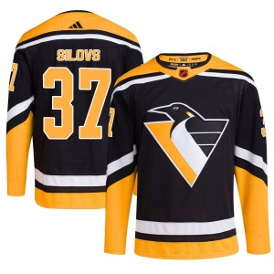 Youth Pittsburgh Penguins Arturs Silovs Adidas Authentic Reverse Retro 2.0 Jersey - Black