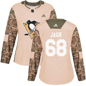 Women's Pittsburgh Penguins Jaromir Jagr Adidas Authentic Veterans Day Practice Jersey - Camo