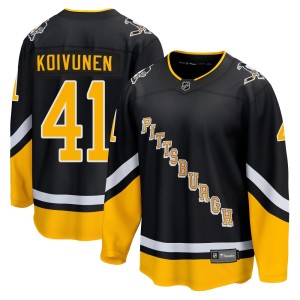 Men's Pittsburgh Penguins Ville Koivunen Fanatics Branded Premier 2021/22 Alternate Breakaway Player Jersey - Black