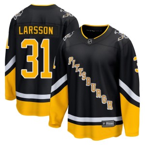 Men's Pittsburgh Penguins Filip Larsson Fanatics Branded Premier 2021/22 Alternate Breakaway Player Jersey - Black