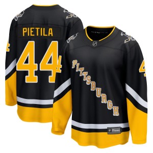 Men's Pittsburgh Penguins Chase Pietila Fanatics Branded Premier 2021/22 Alternate Breakaway Player Jersey - Black