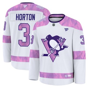 Men's Pittsburgh Penguins Tim Horton Fanatics Premium 2024 Hockey Fights Cancer Practice Jersey - White