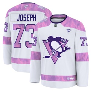 Men's Pittsburgh Penguins P.O Joseph Fanatics Premium 2024 Hockey Fights Cancer Practice Jersey - White