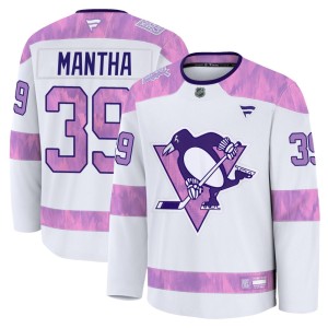 Men's Pittsburgh Penguins Anthony Mantha Fanatics Premium 2024 Hockey Fights Cancer Practice Jersey - White