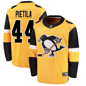 Men's Pittsburgh Penguins Chase Pietila Fanatics Branded Breakaway Alternate Jersey - Gold
