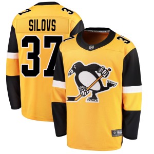 Men's Pittsburgh Penguins Arturs Silovs Fanatics Branded Breakaway Alternate Jersey - Gold