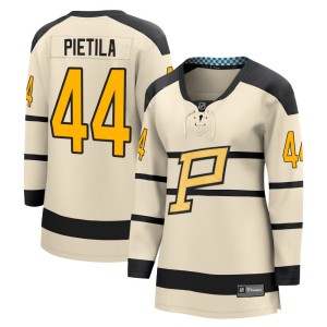 Women's Pittsburgh Penguins Chase Pietila Fanatics Branded Breakaway 2023 Winter Classic Jersey - Cream