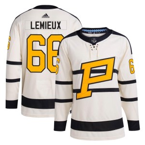 Youth Pittsburgh Penguins Mario Lemieux Adidas Authentic 2023 Winter Classic Jersey - Cream