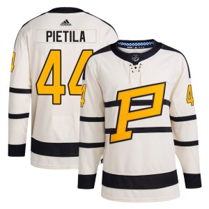 Youth Pittsburgh Penguins Chase Pietila Adidas Authentic 2023 Winter Classic Jersey - Cream
