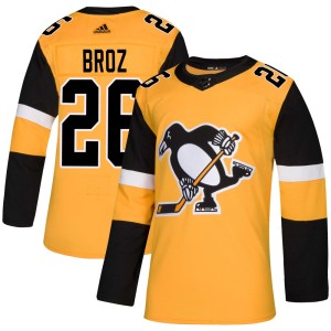 Youth Pittsburgh Penguins Tristan Broz Adidas Authentic Alternate Jersey - Gold