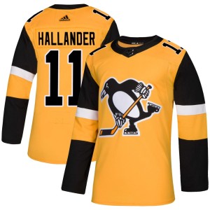 Youth Pittsburgh Penguins Filip Hallander Adidas Authentic Alternate Jersey - Gold