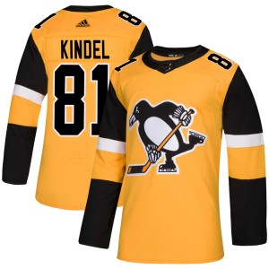 Youth Pittsburgh Penguins Ben Kindel Adidas Authentic Alternate Jersey - Gold