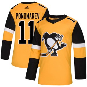 Youth Pittsburgh Penguins Vasily Ponomarev Adidas Authentic Alternate Jersey - Gold