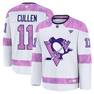 Youth Pittsburgh Penguins John Cullen Fanatics Premium 2024 Hockey Fights Cancer Practice Jersey - White