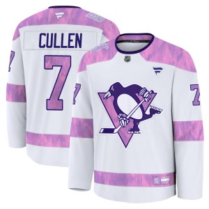 Youth Pittsburgh Penguins Matt Cullen Fanatics Premium 2024 Hockey Fights Cancer Practice Jersey - White