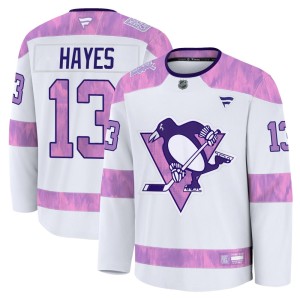 Youth Pittsburgh Penguins Kevin Hayes Fanatics Premium 2024 Hockey Fights Cancer Practice Jersey - White