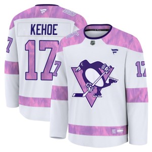 Youth Pittsburgh Penguins Rick Kehoe Fanatics Premium 2024 Hockey Fights Cancer Practice Jersey - White