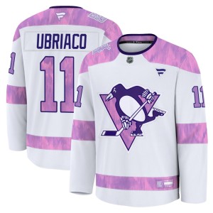 Youth Pittsburgh Penguins Gene Ubriaco Fanatics Premium 2024 Hockey Fights Cancer Practice Jersey - White