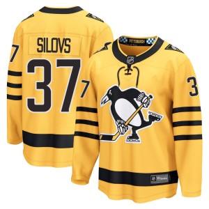 Men's Pittsburgh Penguins Arturs Silovs Fanatics Breakaway Alternate 2025 Jersey - Gold