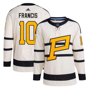 Men's Pittsburgh Penguins Ron Francis Adidas Authentic 2023 Winter Classic Jersey - Cream