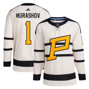 Men's Pittsburgh Penguins Sergey Murashov Adidas Authentic 2023 Winter Classic Jersey - Cream