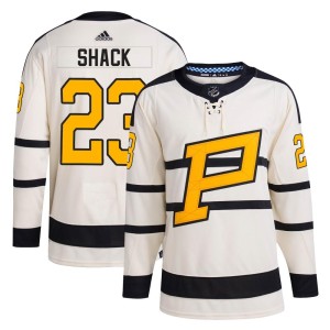 Men's Pittsburgh Penguins Eddie Shack Adidas Authentic 2023 Winter Classic Jersey - Cream