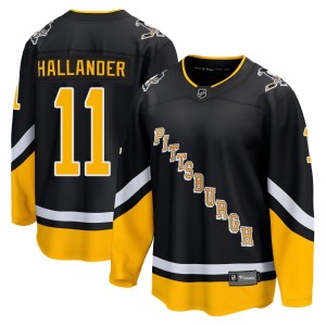 Youth Pittsburgh Penguins Filip Hallander Fanatics Branded Premier 2021/22 Alternate Breakaway Player Jersey - Black