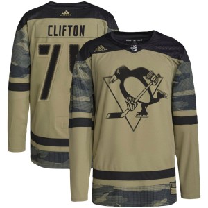 Men's Pittsburgh Penguins Connor Clifton Adidas Authentic Military Appreciation Practice Jersey - Camo