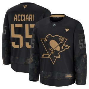 Men's Pittsburgh Penguins Noel Acciari Fanatics Premium 2024 Military Appreciation Practice Jersey - Black