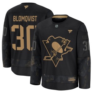 Men's Pittsburgh Penguins Joel Blomqvist Fanatics Premium 2024 Military Appreciation Practice Jersey - Black
