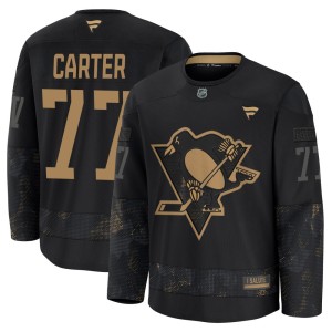 Men's Pittsburgh Penguins Jeff Carter Fanatics Premium 2024 Military Appreciation Practice Jersey - Black