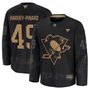 Men's Pittsburgh Penguins Rafael Harvey-Pinard Fanatics Premium 2024 Military Appreciation Practice Jersey - Black