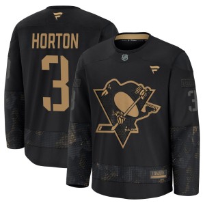 Men's Pittsburgh Penguins Tim Horton Fanatics Premium 2024 Military Appreciation Practice Jersey - Black