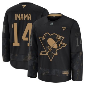Men's Pittsburgh Penguins Bokondji Imama Fanatics Premium 2024 Military Appreciation Practice Jersey - Black