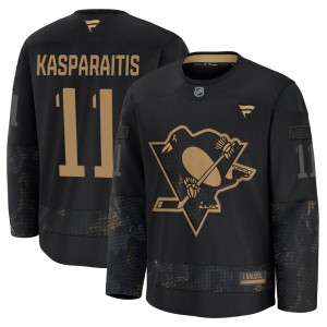 Men's Pittsburgh Penguins Darius Kasparaitis Fanatics Premium 2024 Military Appreciation Practice Jersey - Black