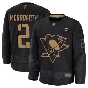 Men's Pittsburgh Penguins Rutger McGroarty Fanatics Premium 2024 Military Appreciation Practice Jersey - Black