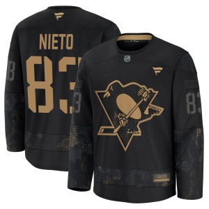 Men's Pittsburgh Penguins Matt Nieto Fanatics Premium 2024 Military Appreciation Practice Jersey - Black