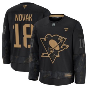 Men's Pittsburgh Penguins Tommy Novak Fanatics Premium 2024 Military Appreciation Practice Jersey - Black