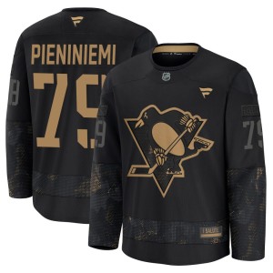 Men's Pittsburgh Penguins Emil Pieniniemi Fanatics Premium 2024 Military Appreciation Practice Jersey - Black