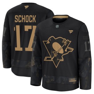 Men's Pittsburgh Penguins Ron Schock Fanatics Premium 2024 Military Appreciation Practice Jersey - Black