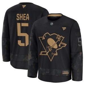 Men's Pittsburgh Penguins Ryan Shea Fanatics Premium 2024 Military Appreciation Practice Jersey - Black