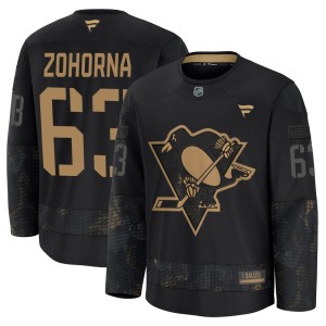 Men's Pittsburgh Penguins Radim Zohorna Fanatics Premium 2024 Military Appreciation Practice Jersey - Black